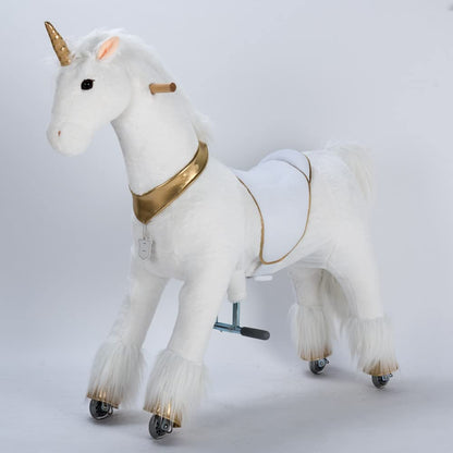 UFREE Unicorn Ride on Toy for Girls as Great Birthday Gift Large Mechanical Pony Horse with 44 inch Height for Everyone Above 6 Years Old Great Birthday Gifts