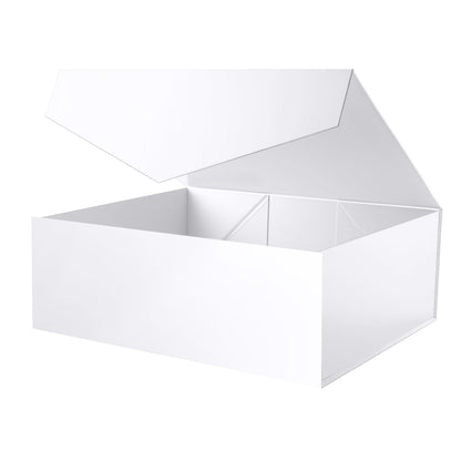 ROSEGLD Extra Large Gift Box 20x16x7.2 Inches, Giant White Magnetic Gift Box with lids for Presents, Bridesmaid Proposal Box (Glossy White)