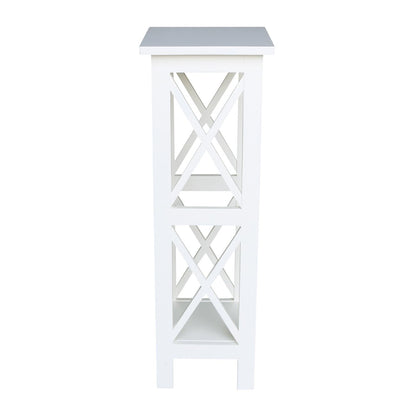 IC International Concepts, 36" X-Sided Plant Stand , Solid Real Wood, Sturdy Parawood, Snow White