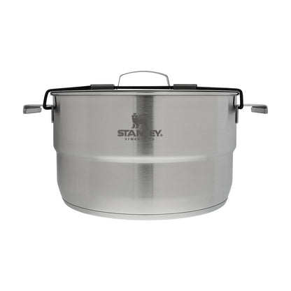 Stanley Adventure 11-Piece Even Heat Pro Camp Cook Set | 4.75 qt Stock Pot | 1.9 qt Saucepan | 8.5 in Frying Pan | Utensils | Stainless Steel Outdoor Cookware for Backpacking and Camping | BPA-Free