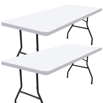 Smiry 2 Pack Rectangle Picnic Table Cloth, Waterproof Elastic Fitted Tablecloths, Washable Polyester Rectangular Patio Table Cover for Camping, Indoor and Outdoor (White, 30"x72")