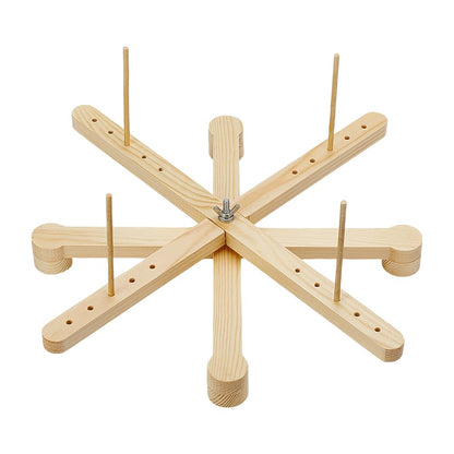 BENECREAT Amish Style Yarn Swift Winder, Portable Wooden Yarn Swift, Desktop Standing Needlecraft Yarn Finishing Tool with Flat Cross Base for Wool, Yarn and Embroidery Thread