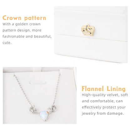 iSuperb 2 Pcs Necklace Pendant Box Velvet Interior Bracelet Jewelry Gift Box Chain Necklace Display Storage Case for Engagement Proposal