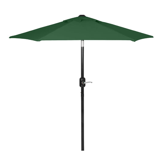 Punchau 6 Ft Outdoor Patio Umbrella, Easy Open/Close Crank and Push Button Tilt Adjustment - Hunter Green Market Umbrellas