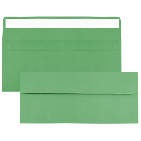 CINSOEN 100 Pack Green #10 Business Envelopes, Standard Envelopes Self Seal, 4 1/8 x 9 1/2 Inch Letter Size Business Mailing Envelopes for Checks Invoices Statements Baby Shower Wedding Birthday