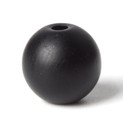 100Pcs Natural Stone 6mm Glass Black Matte Beads Round Loose Gemstone Energy Healing Beads Hole Size 1mm DIY Smooth Beads Jewelry Making