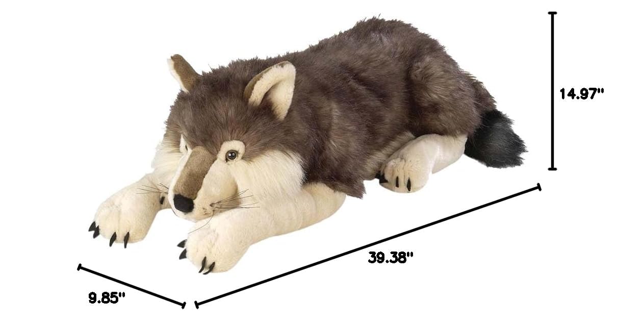 Wild Republic Jumbo Wolf Plush, Giant Stuffed Animal, Plush Toy, Gifts for Kids, 30 Inches