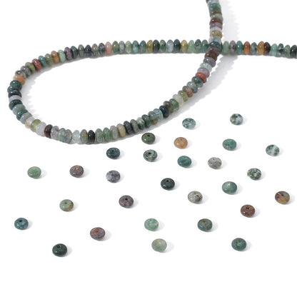 BEADIA Natural Indian Agate Disk Stone Beads 4x2mm 160pcs Rondelle Loose Semi Gemstone Beads for Jewelry Making Design