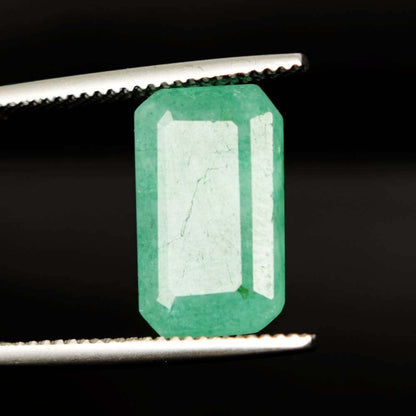 GEMHUB 7.20 Ct Certified Natural Beautiful Green Emerald - Ring Size Emerald Shape Green Emerald Gemstone B-7722