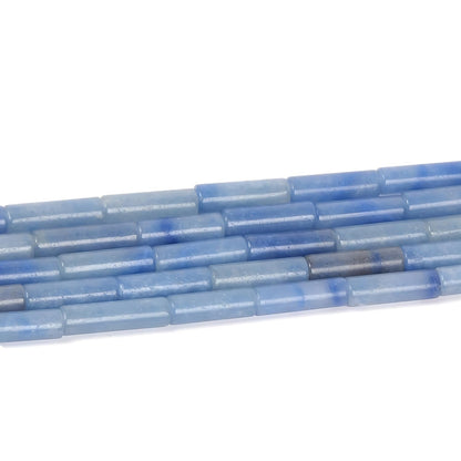 HAAMIIQII Natural Blue Aventurine Tube Beads 13x4mm Column Stone Cylinder Gemstone Loose Beads for Jewelry Making Strand 15 Inch (28-29pcs)