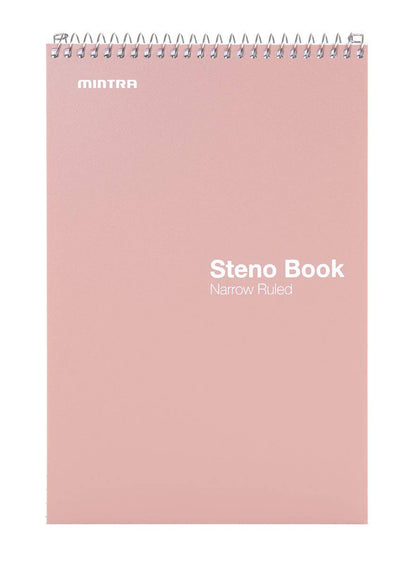 Mintra Office Steno Books Set - Top-Spiral Bound, Narrow Ruled, 100 White Tint Sheets, Pastel Covered Notebooks for Office & School, Colorful Lavender, Sage, Salmon, Spring Pink,6"x9", 8 Pack