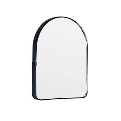 Funly mee Arched Wall Mirror, Wall-Mounted Plastic Mirror, for Bathroom and Vanity (Black, 11.8 x 15.8)