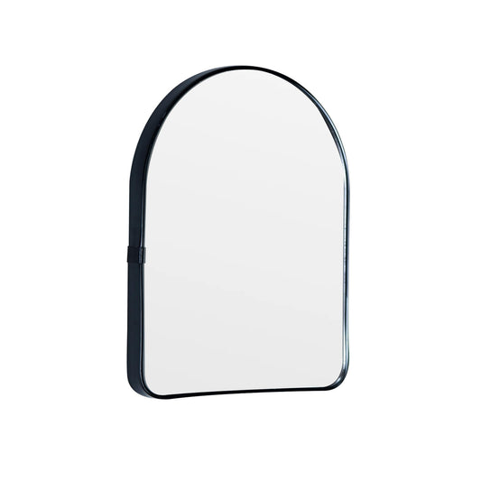 Funly mee Arched Wall Mirror, Wall-Mounted Plastic Mirror, for Bathroom and Vanity (Black, 11.8 x 15.8)