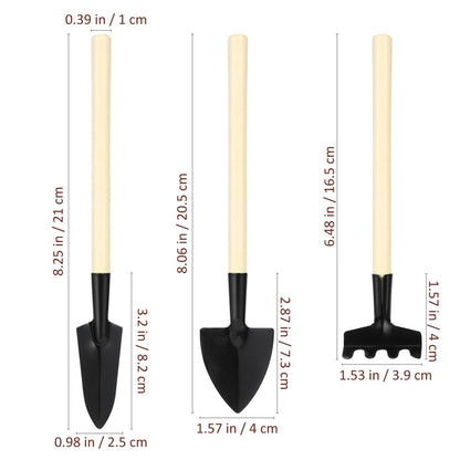 Sosoport 10 Sets Mini Tool Shovel Indoor Plant Gardening Tools Wooden Handle Weeding Trowel Digging Trowel for Flower Soil Planting Succulent
