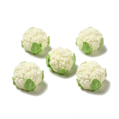 DanLingJewelry 100Pcs Mini Resin Vegetables Cabochons Imitation Food Vegetables Miniature Ornament Figurines for DIY Kitchen House Decor