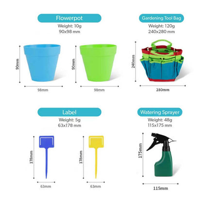Toddler Wheelbarrow Set with 12 PCS Gardening Tool,Kids Metal Wheelbarrow Outdoor Toy for Kids Wheel Barrel Dig Sand/Dirt,Shovel Snow,Leaves (Yellow Set)