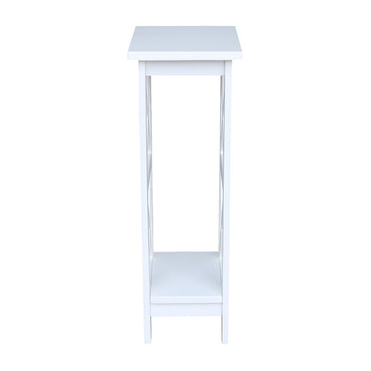 IC International Concepts, 36" X-Sided Plant Stand , Solid Real Wood, Sturdy Parawood, Snow White