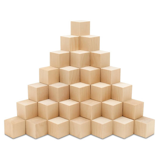 DIY Wood Cubes 1-1/4-inch, Pack of 50 Small Wooden Blocks, Wood Blocks for Crafts, STEM and Blank Wooden Dice, by Woodpeckers