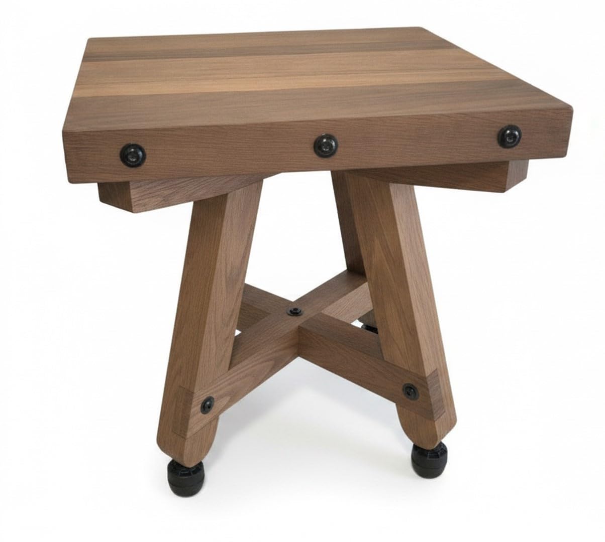 Handcrafted Outdoor-Indoor Table, Unfinished Hardwood, Side Table, 15" X14.5" Tabletop [Width] 16.125" [Height]