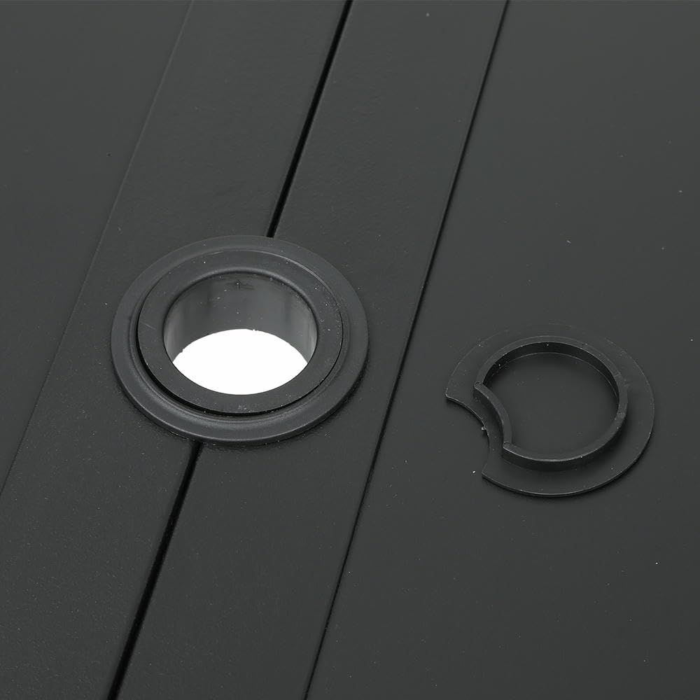 DWVO Patio Dining Table for 6, 59" Rectangular Black Outdoor Dining Table with Umbrella Hole, Heavy Duty Metal Outdoor Patio Table for Garden Backyard Lawn, Weatherproof E-Coating Finish