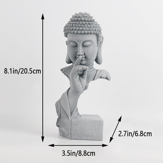 livelyfish Meditating Buddha Statue Zen Garden Statues Sandstone Thinker Buddha Sculpture Figurine for Fish Tank Aquarium Home Decorations, Gift (Medium)