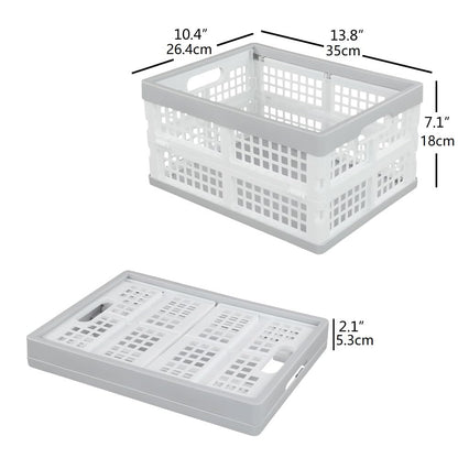 Vababa 3-Pack Plastic Stackable Collapsible Storage Crate, 15 L Stacking Folding Storage Basket