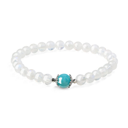 COAI Women's Birthstone Bracelet Amazonite Moonstone Bracelet Crystal Bracelet for Women