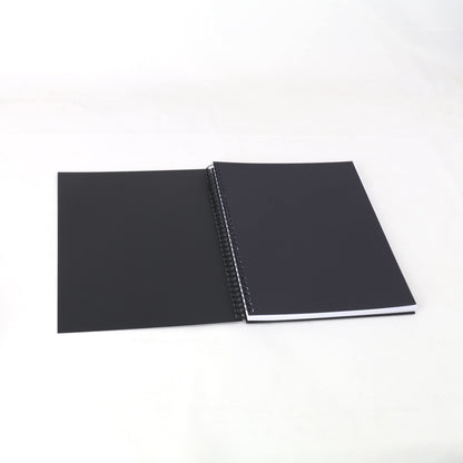 Emnotes Unruled Notebook, Unlined Blank Paper, 8.5 x 11 Inches, 80 Sheets, Black Softcover (Pack of 3)