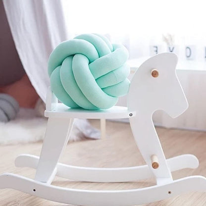 PUXU Knot Pillow Ball Round Cushion Pillows, Children Room Decoration Plush Toys Calming Stress Relief Toy (Mint,8.5in/22cm)