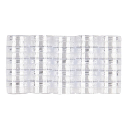 Craft County Clear Organizer Box with 5 Sets of Five Stackable Jars with Lid – 31 Pieces – Great for Diamond Art, Beads, Findings, Saving Space, and More!