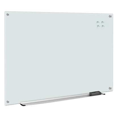 Amazon Basics Glass Dry-Erase Board, Magnetic Frameless Whiteboard, Easy to Install, with Eraser, 48" x 36"