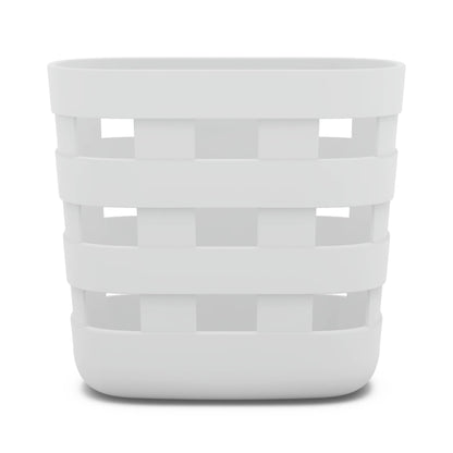 Lalo Bath Time Storage Bin - Keep Items Organized & Dry with Non-Toxic Plastic, Easy Cleanup, Removable Drying Bin, Woven Baby Organizer, Secure Wall Attachment, 9 x 5.5 x 8.5 in - Coconut