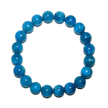 TaHLga 10mm Blue Apatite Crystal Bracelet for Women Men | Natural Throat Chakra Stone | Weight Management & Manifestation | Fits for 7-7.5" Medium Wrist Size