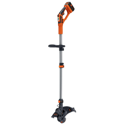 BLACK+DECKER 40V MAX 13 in String Trimmer Edger Cordless with Adjustable Telescoping Pole, 2 in 1 Weed Wacker Lawn Edger, Includes Battery and Charger (LST136)