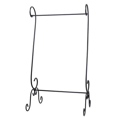 ESTTOP Scroll Garden Flag Stand Metal Iron Flag Holder Stand For Outside or Inside House Patio Balcony Decor Suitable for 12x18 Garden Flags No Flags Included