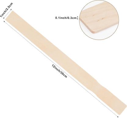 60 Pieces Paint Stir Sticks, 12 Inch Long Wooden Paint Stirrers for Mixing Paint, Paint Sticks for Library Markers or Garden Plant Labels, Mixing Sticks for DIY Craft Sticks