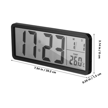 Healifty Digital Wall Clock Battery Operated: LED Electronic Desk Clocks with Large Display Date Temperature, Modern Alarm Timer for Living Room Bedroom Decor