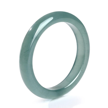 QVFVJA Real Natural Green Jade Band Ring for Women Men Genuine Jadeite Stone Rings Protection for Lovers Couples Mother Wife Birthday Valentine's Day Gifts