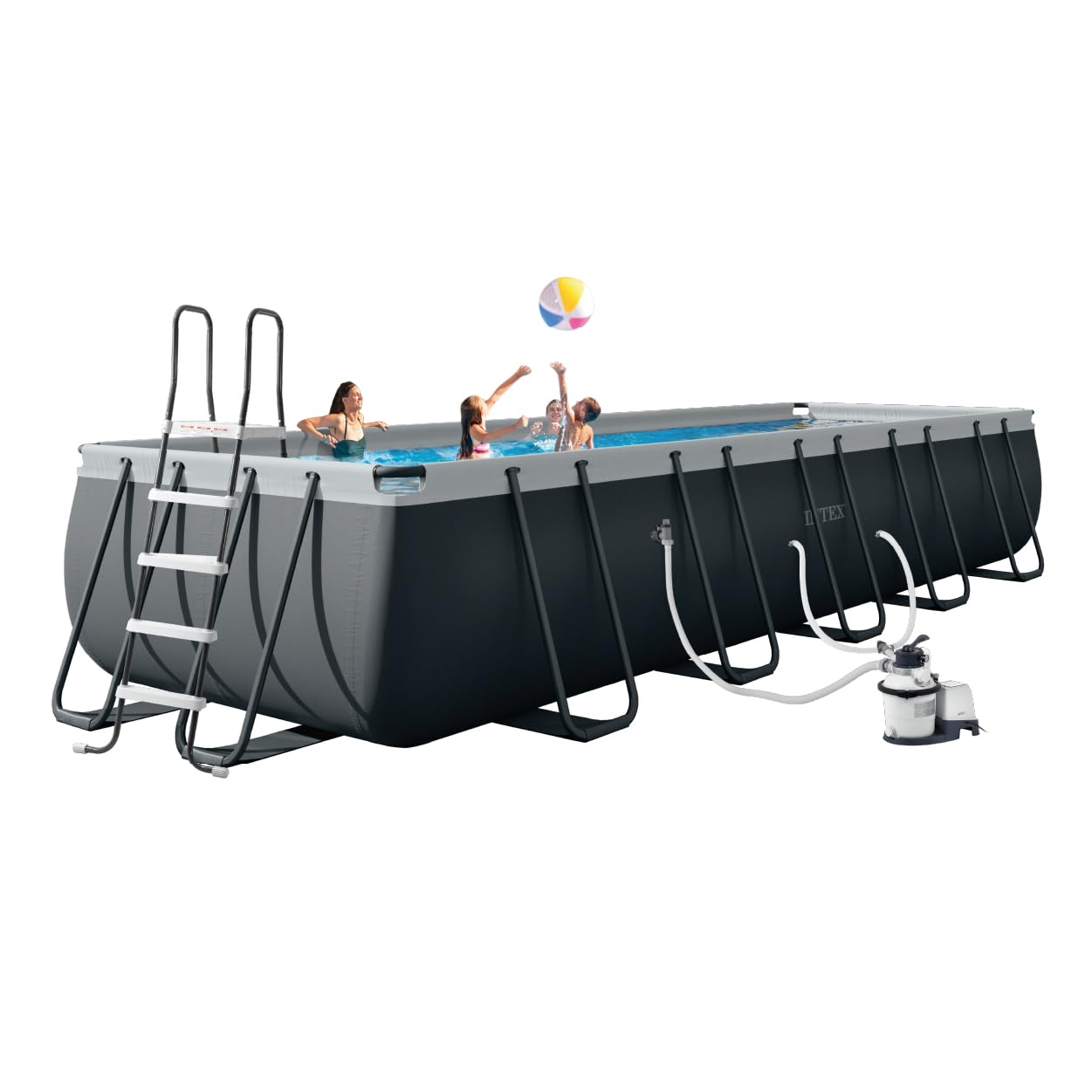 INTEX 26357MZ 20ft x 10ft x 52in Ultra XTR Deluxe Rectangular Above Ground Swimming Pool Set, Includes 1500 GPH Sand Filter Pump, SuperTough Puncture Resistant, Rust Resistant, Easy to Assemble