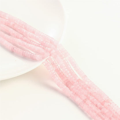 Natural Rose Quartz Stone Spacer Beads 6x3mm 38cm/str Flat Round Loose Semi Gemstone Caps for Making Bracelets Necklace