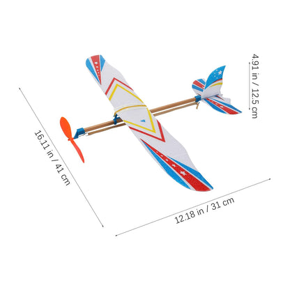 TOYANDONA 5Pcs Rubber Band Powered Aircraft Airplane Model Creative Helicopter for Kids Throwing Glider Airplane Toy for Birthday Party Favor Prize Reward (Random Pattern)