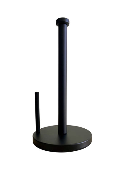 Steelware Central Black Paper Towel Holder Countertop Stainless Steel Paper Towel Stand with Weighted Non-Slip Base One-Handed Tear, Rust-Resistant Kitchen Roll Holder, Standard, Jumbo & Large Rolls