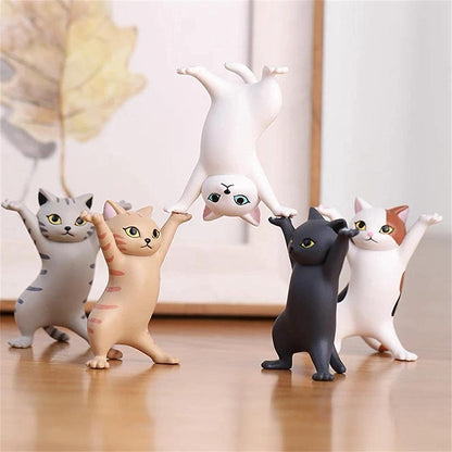 ATHAND Gifts for Women,Cute Pen Holder Desk Accessories for Men Women, Kawaii Dancing Cat,Funny Home Office Decor,Desk Gifts for Coworkers(5 Cats Set)