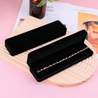iSuperb Set of 2 Velvet Necklace Box Long Bracelet Box Display Chain Jewelry Box Case 8.7x1.6x2inch for Necklace Storage Gift Box