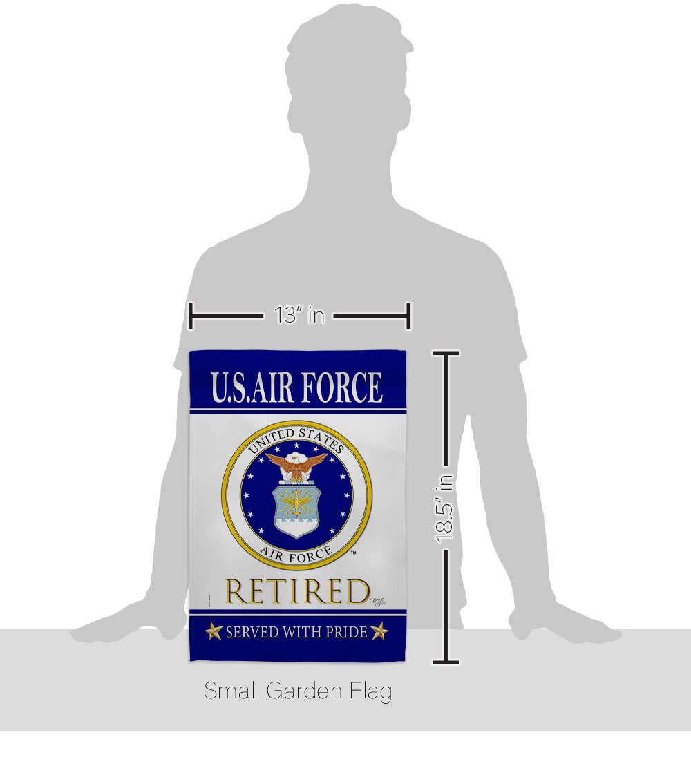 US Air Force Retired Garden Flag - Armed Forces USAF United State American Military Veteran Retire Official - House Decoration Banner Small Yard Gift Double-Sided Made in USA 13 X 18.5