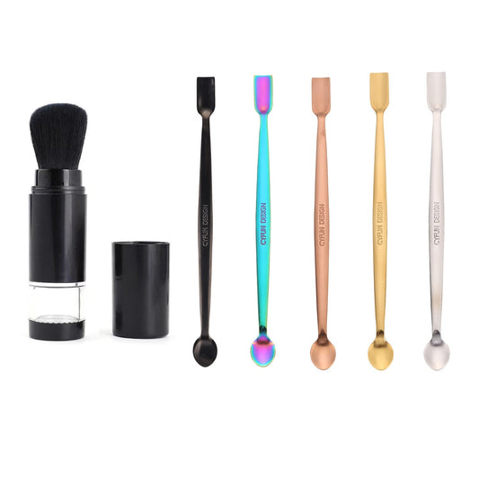 6PCS/Set Embossing Powder Brush with Cap Craft Painting Glitters Powder Brush Soft Bristles Handle Tool 5 Colors 304 Stainless Steel Craft Spoons Setfor DIY Scrapbooking Paper Cards Making