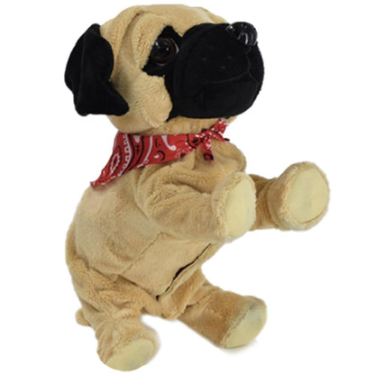 WEofferwhatYOUwant Pug Daddy - Interactive Plush Robot Dog Toy for Toddlers - Touch & Sound Activated, 8 Realistic Tricks - Barking, Crawling, High Five - Educational & Safe for Kids 18+ Months