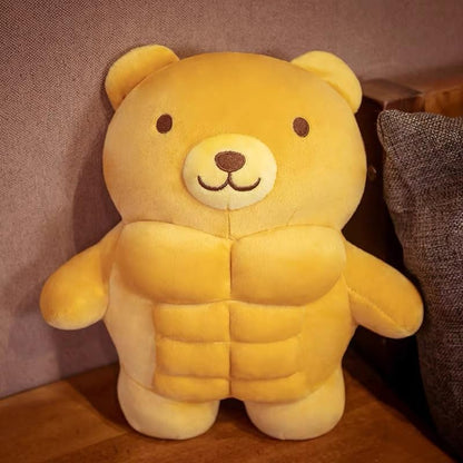 Arkdorz Muscle Teddy Bear Plush Toy,Kawaii Muscle Bear Stuffed Animal Soft Stuffed Plush for Kids Boys Girls