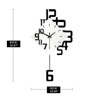 FLEBLE Modern Large Wall Clocks for Living Room Decor Big Silent Pendulum Wall Clock Battery Operated for Office Kitchen Bedroom Home Decoration Wooden 30 Inch Giant White Wall Watch Clock Non-Ticking