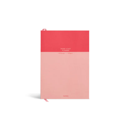Papier Undated Daily Planner - Pink, 8.46"L x 6.02"W | Flexi-Cover Notebook Diary, Write Personal & Work To-Do Lists & Organize Priorities | Includes Day Per Page Checklist, Monthly Views & Gridded Notes Pages